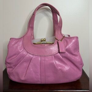 Coach Ergo Vintage Pleated Frame Satchel Barbie pink #12520